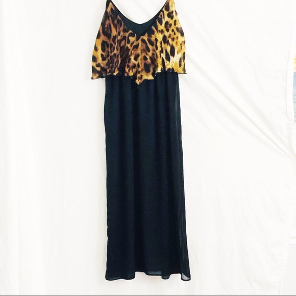 Cheetah Print Sheer Silk Casual Dress Size Large - Picture 4 of 8